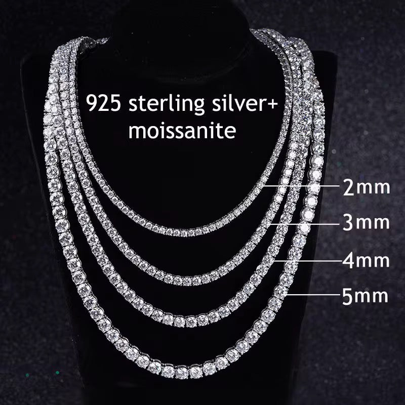 VVS MOISSANITE 925 STERLING SILVER TENNIS CHAIN
