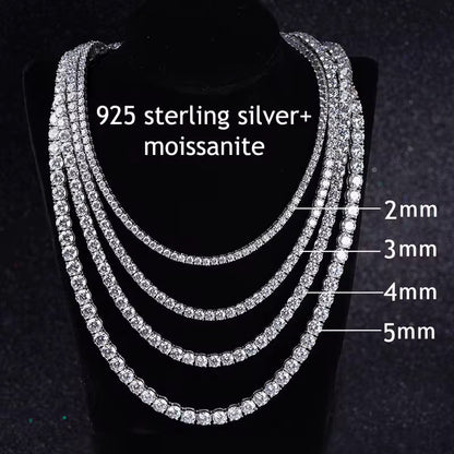 VVS MOISSANITE 925 STERLING SILVER TENNIS CHAIN