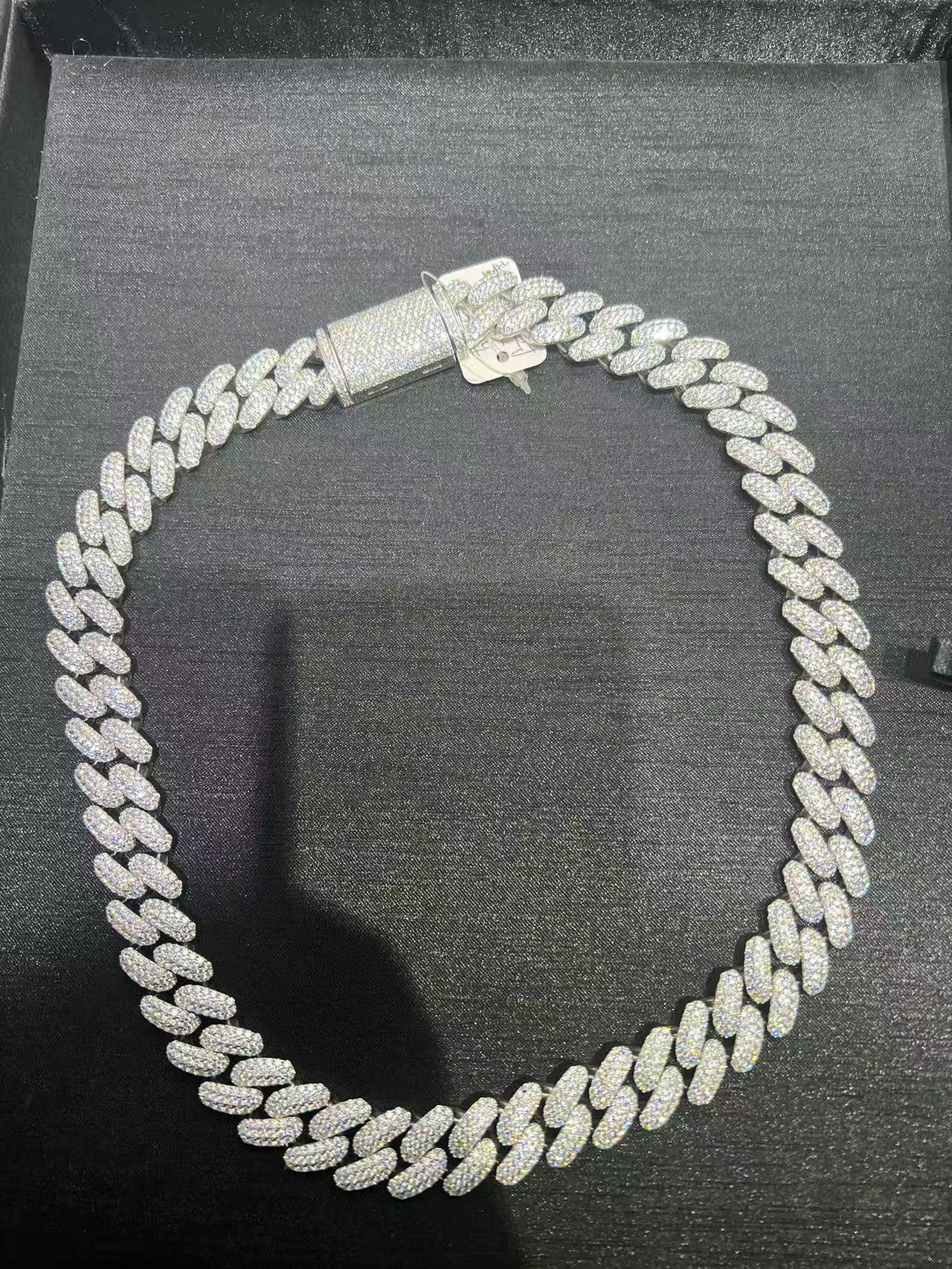 VVS MOISSANITE 925 STERLING SILVER FASHION CUBAN CHAIN