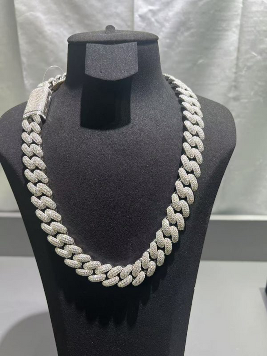 VVS MOISSANITE 925 STERLING SILVER FASHION CUBAN CHAIN