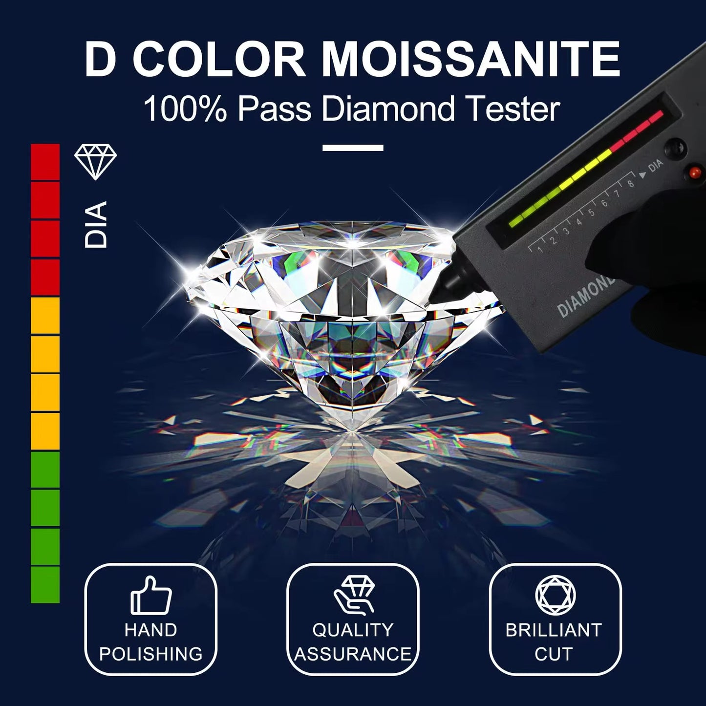 MOISSANITE  ROUND CUT STUD EARRINGS SILVER