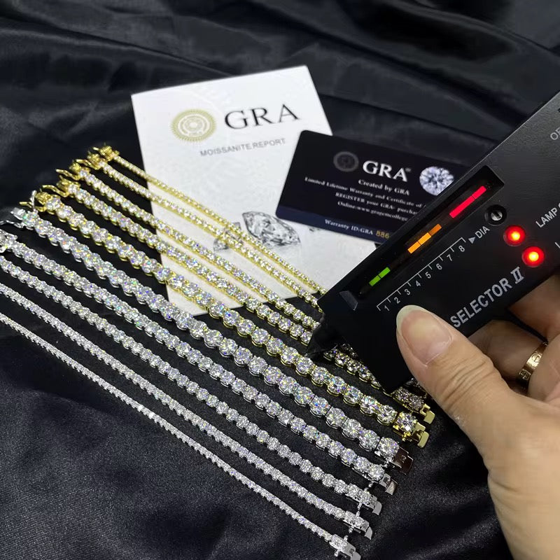 VVS MOISSANITE STERLING SILVER TENNIS BRACELET